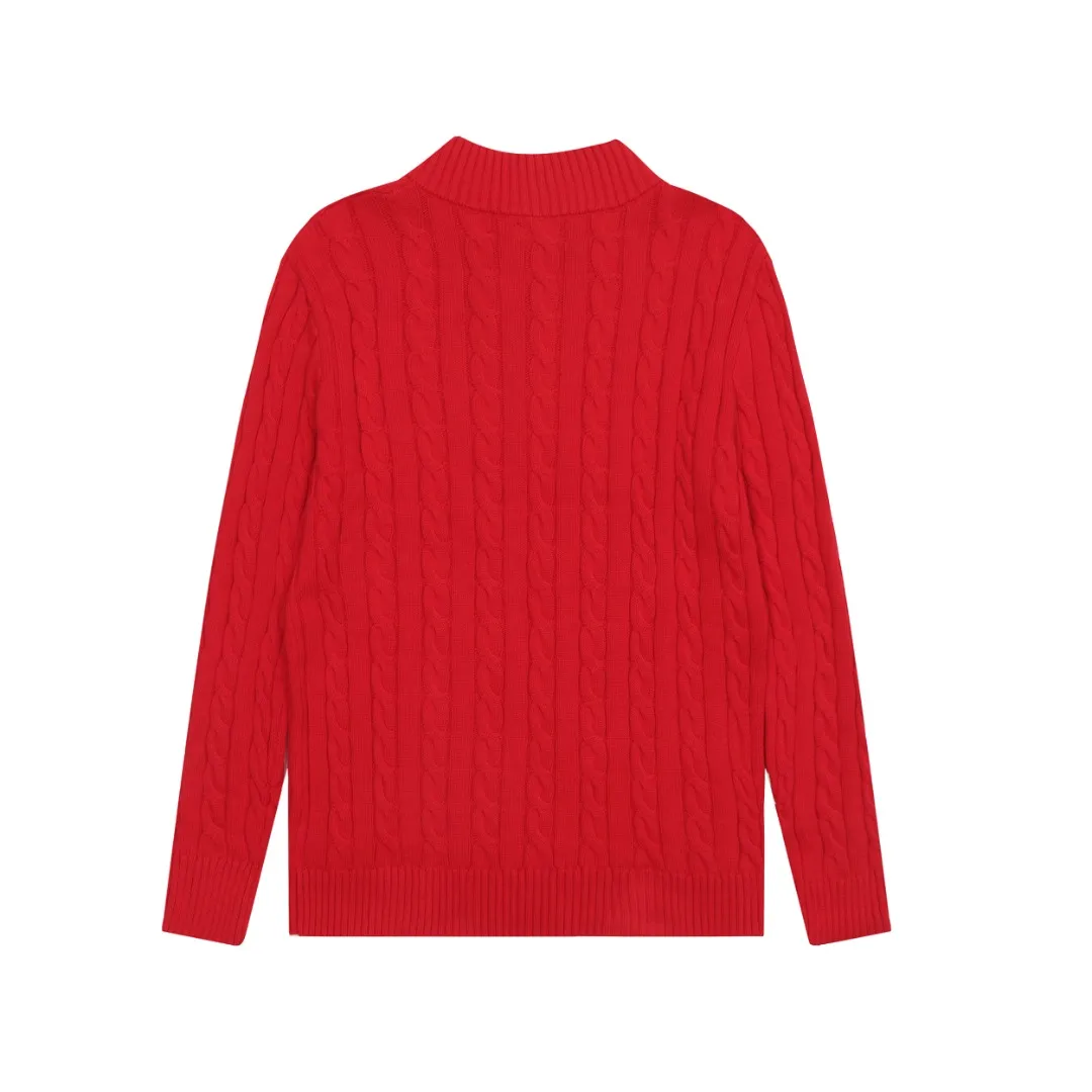 🅿️250 "Top quality" Style number: DS014# [Ralph Lauren half-zip solid color pony embroidered logo twist knitted sweater] ✅Ralph Lauren half-zip classic basic versatile unisex couple pullover sweater ✅Main supplier platform live broadcast Wholesale entity Replenish when out of stock Not removed from shelves ✅ZP quality 1:1 version Scan the code to enter the GF website Counter quality ✅Detailed quality The only one in Guangzhou Imported quality cotton yarn, focusing on high-end, cost-effective, good quality needless to say ✅The version is restored to the original order, the maximum size can be worn up to 200 pounds, loose, comfortable and stress-free ✅The upper body is simple and easy to match, ootd must-have style, good-looking clothes are never picky, a must-have wardrobe recommendation Size: S-XL Color: Navy blue, off-white, black, gray, khaki, light blue, yellow, pink, olive green, Chinese red